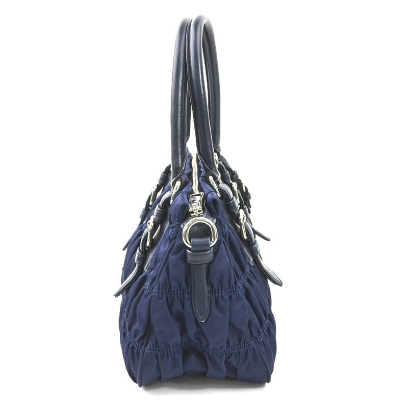Prada Gaufre Navy Synthetic Handbag (Pre-Owned)