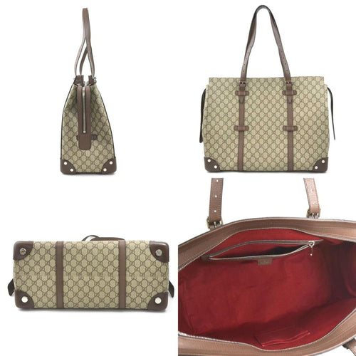 Gucci Gg Supreme Brown Canvas Travel Bag (Pre-Owned)