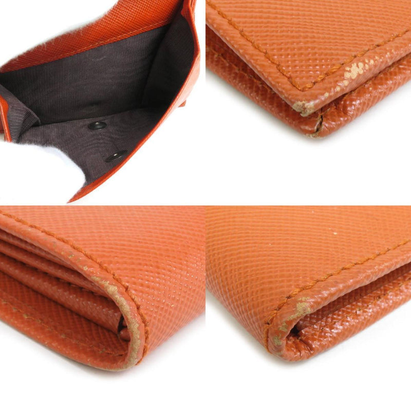 Prada Saffiano Orange Leather Wallet  (Pre-Owned)