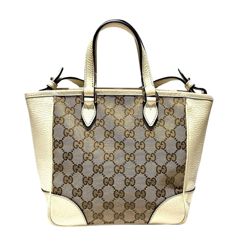 Gucci Bree Brown Canvas Tote Bag (Pre-Owned)