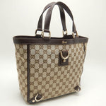 Gucci Abbey Brown Canvas Tote Bag (Pre-Owned)