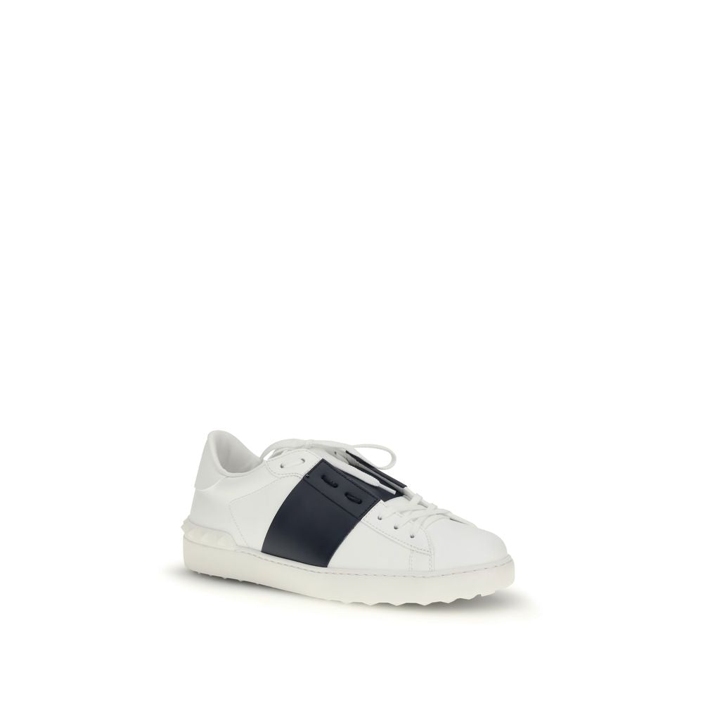 Valentino Garavani Blue Calf Leather Bos Taurus Low Top Men's Sneakers