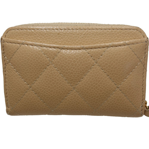 Chanel Beige Leather Wallet  (Pre-Owned)