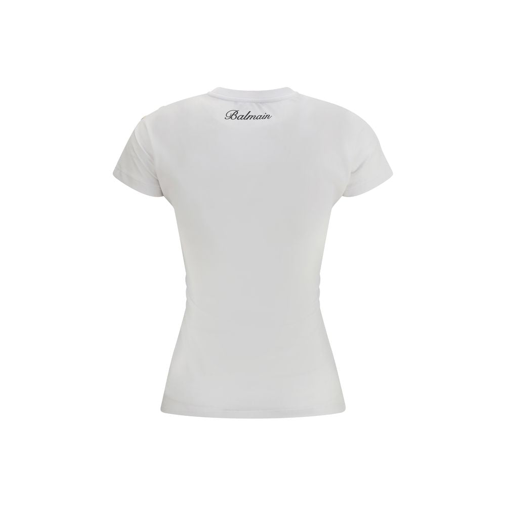 Balmain White Cotton Women's T-Shirt