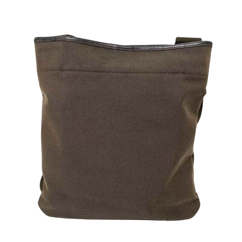 Prada Jacquard Brown Canvas Shoulder Bag (Pre-Owned)
