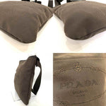 Prada Jacquard Brown Canvas Shoulder Bag (Pre-Owned)