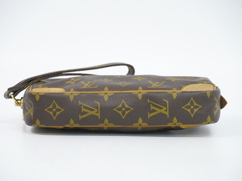 Louis Vuitton Marly Dragonne Brown Canvas Clutch Bag (Pre-Owned)