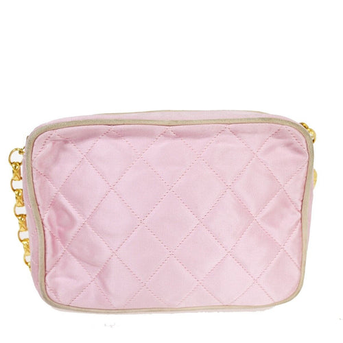Chanel Camera Pink Synthetic Shoulder Bag (Pre-Owned)