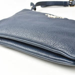 Prada Vitello Navy Leather Clutch Bag (Pre-Owned)