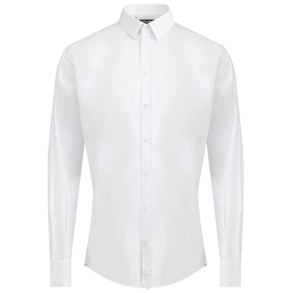 Dolce & Gabbana White Cotton Dress Men's Shirt