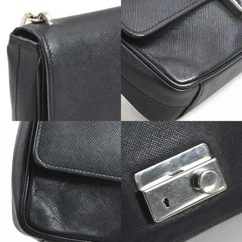 Prada Black Leather Shoulder Bag (Pre-Owned)