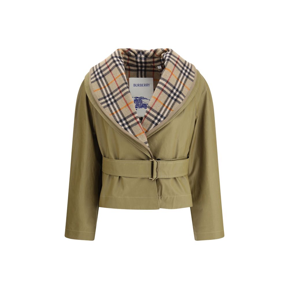 Burberry Beige Cotton Full-Length Women's Jacket