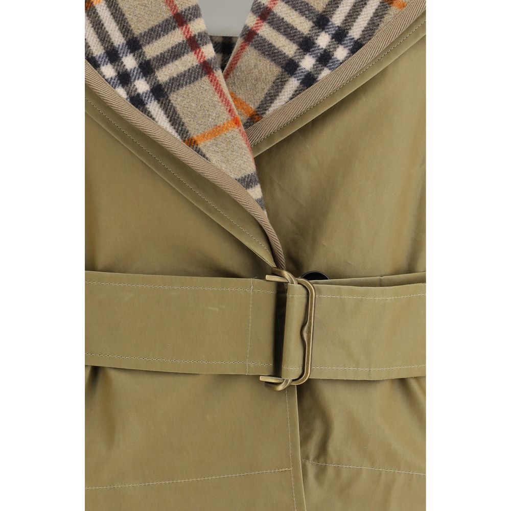 Burberry Beige Cotton Full-Length Women's Jacket