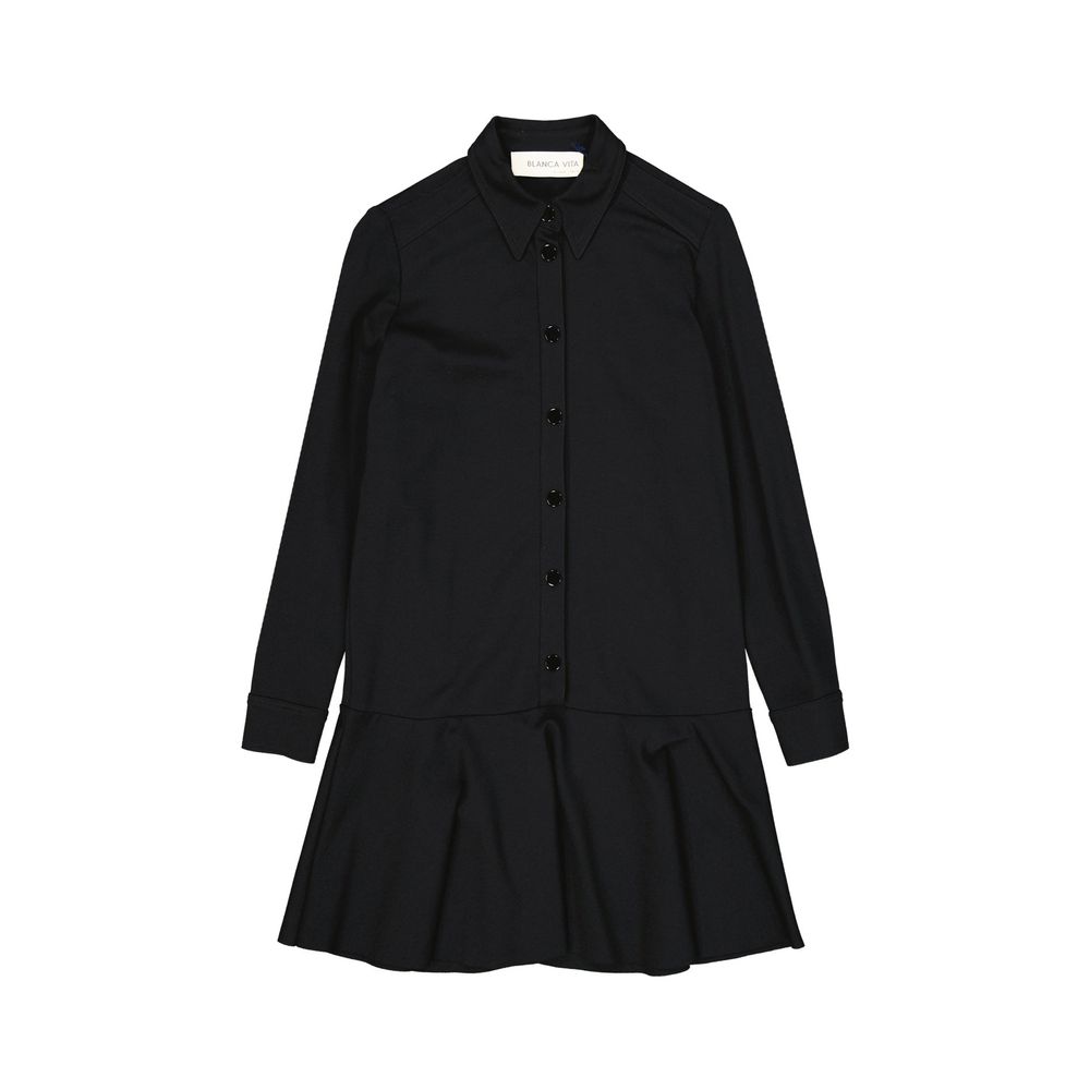 BLANCA VITA Black Elastane Casual Women's Dress