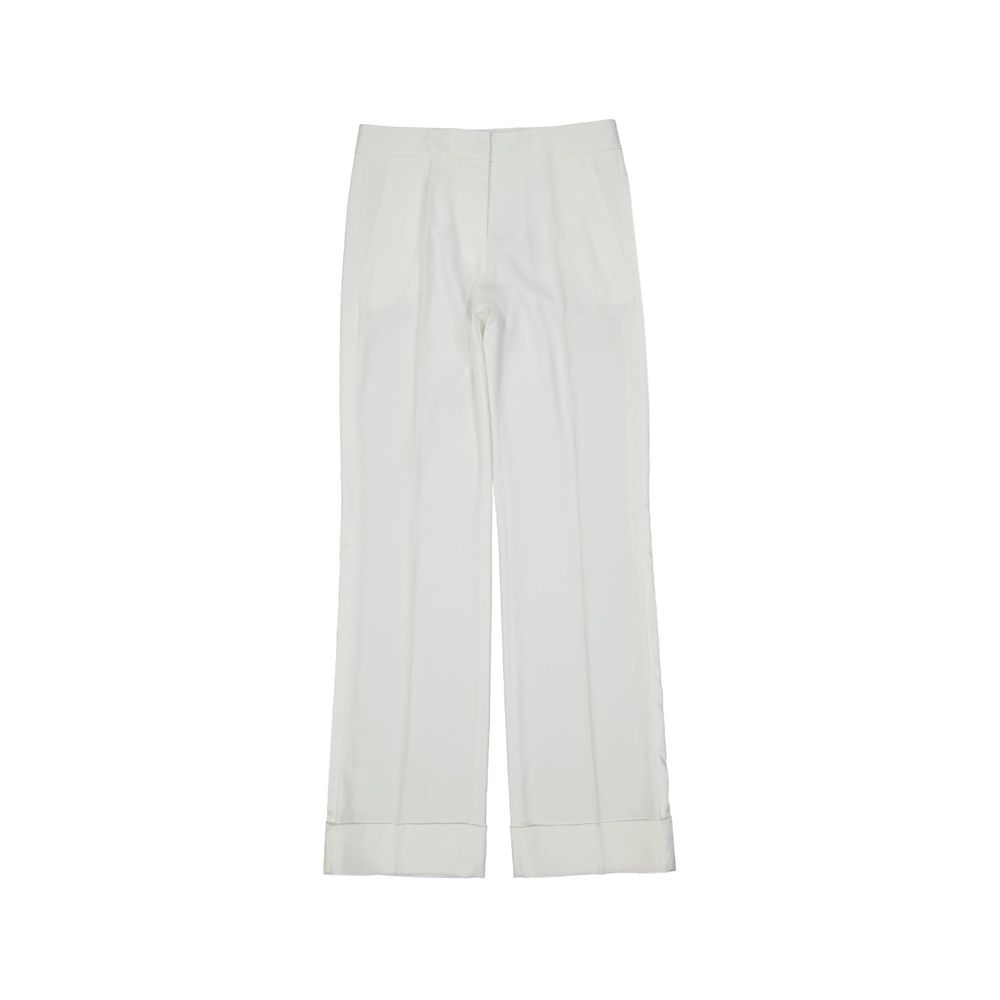 BLANCA VITA White Polyester Casual Women's Pants