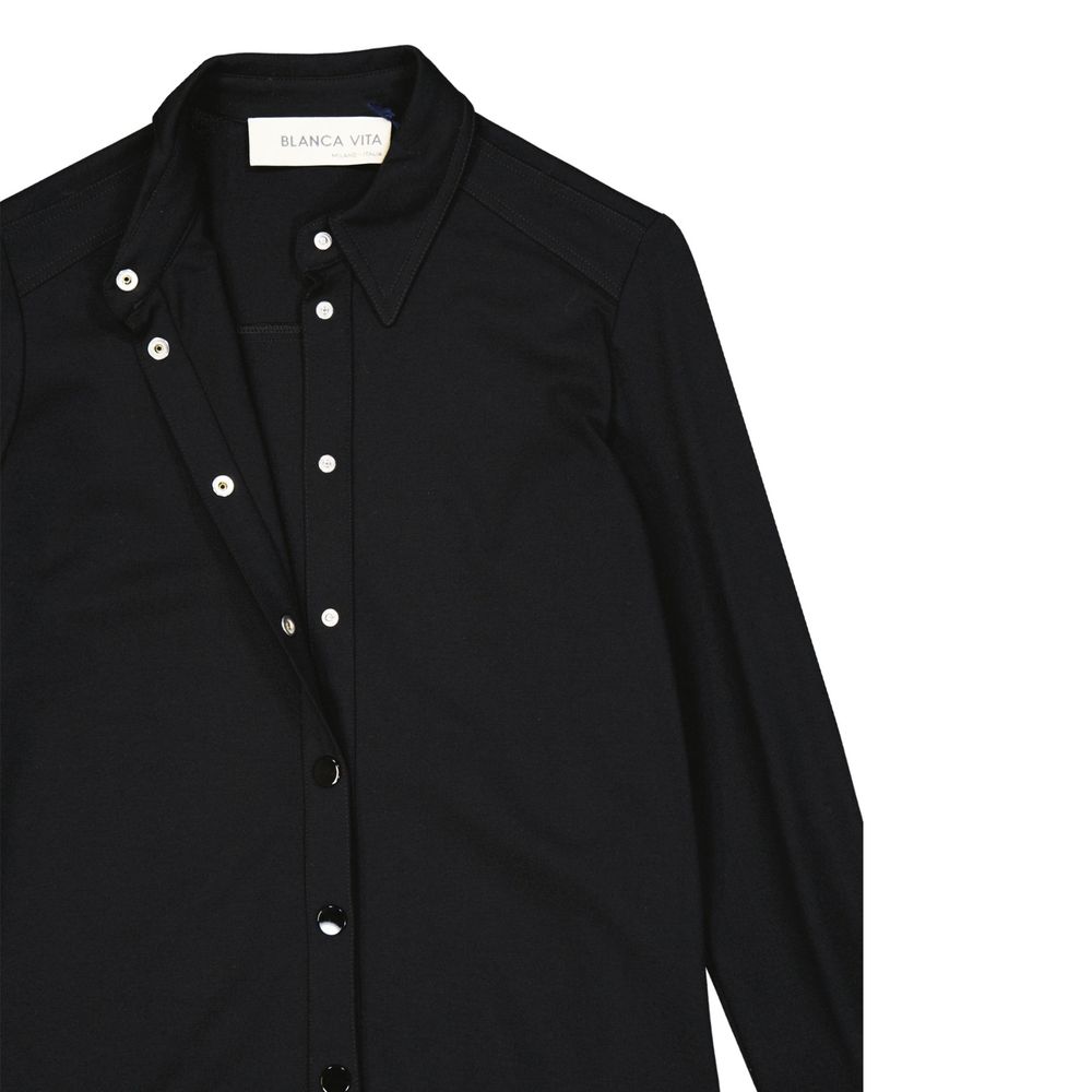 BLANCA VITA Black Elastane Casual Women's Dress
