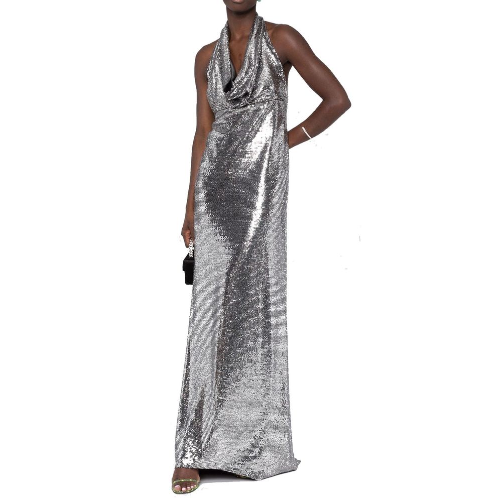BLANCA VITA Silver Elastane Cocktail Women's Dress
