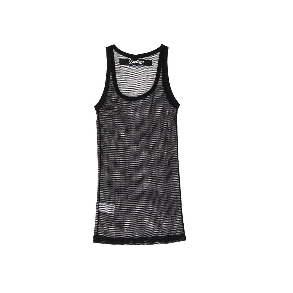 Dsquared² Black Cotton Tank Women's Tops