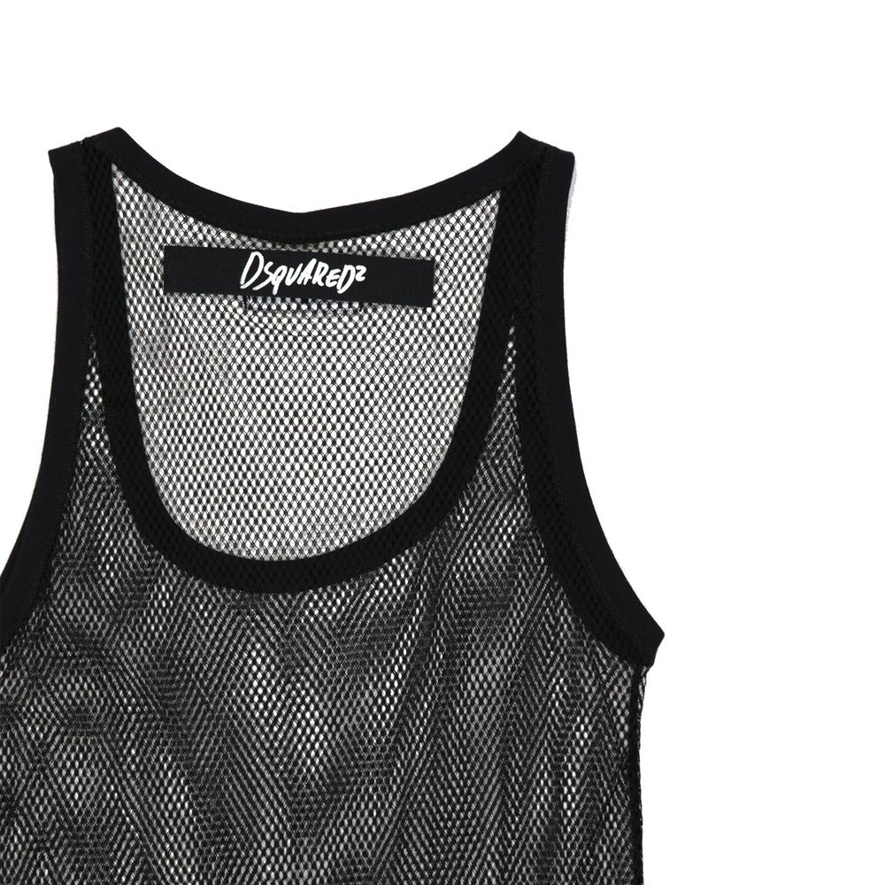 Dsquared² Black Cotton Tank Women's Tops