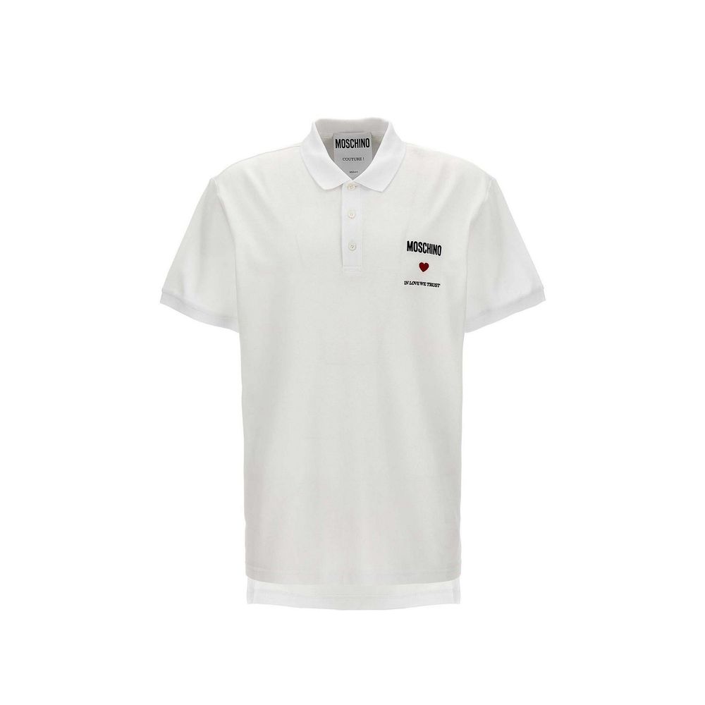 Moschino Couture White Cotton Polo Men's Shirt