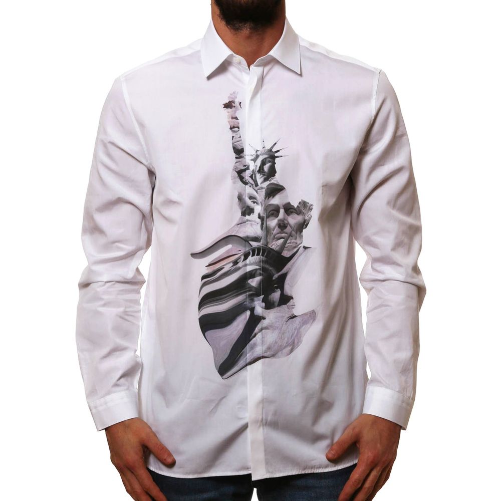 Neil Barrett White Cotton Dress Men's Shirt