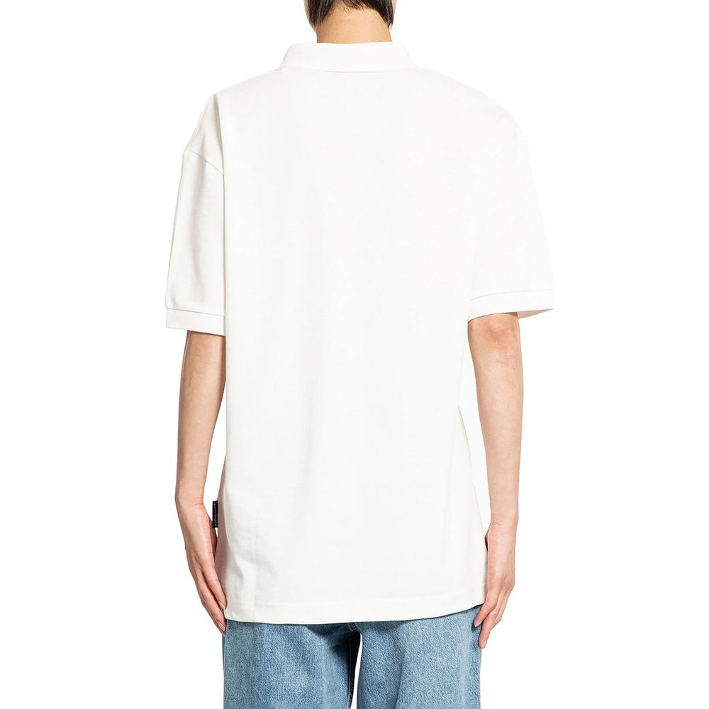 Palm Angels White Cotton Polo Men's Shirt
