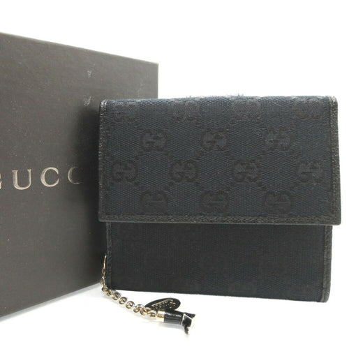 Gucci Gg Canvas Black Canvas Wallet  (Pre-Owned)