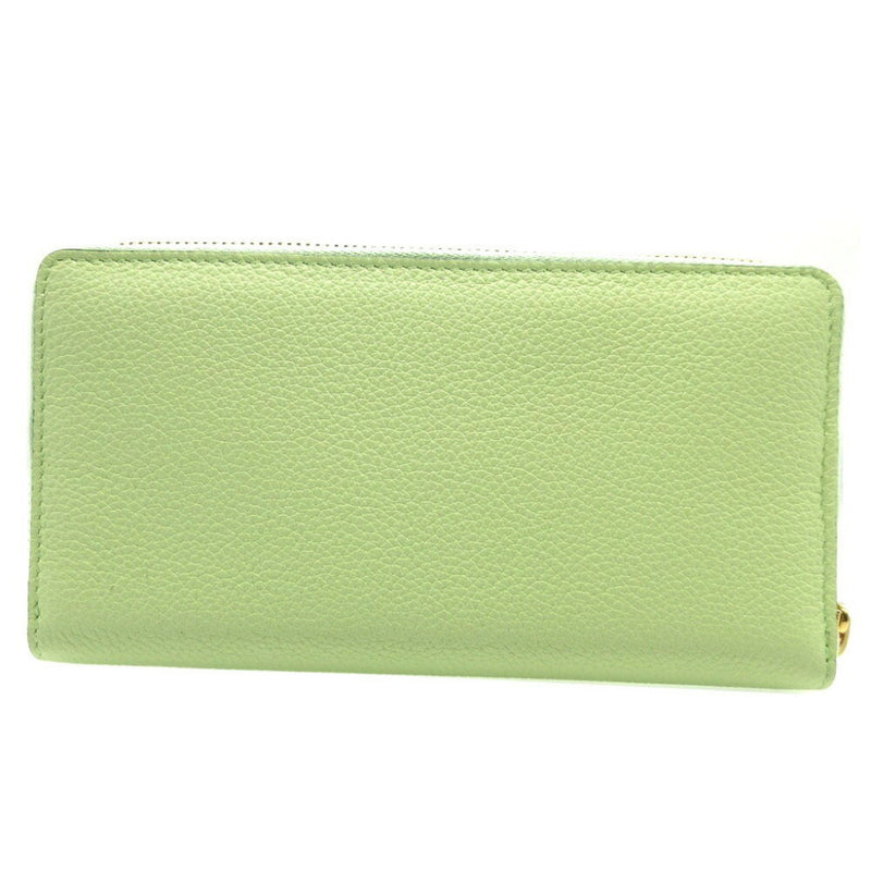 Gucci Zip Around Green Leather Wallet  (Pre-Owned)