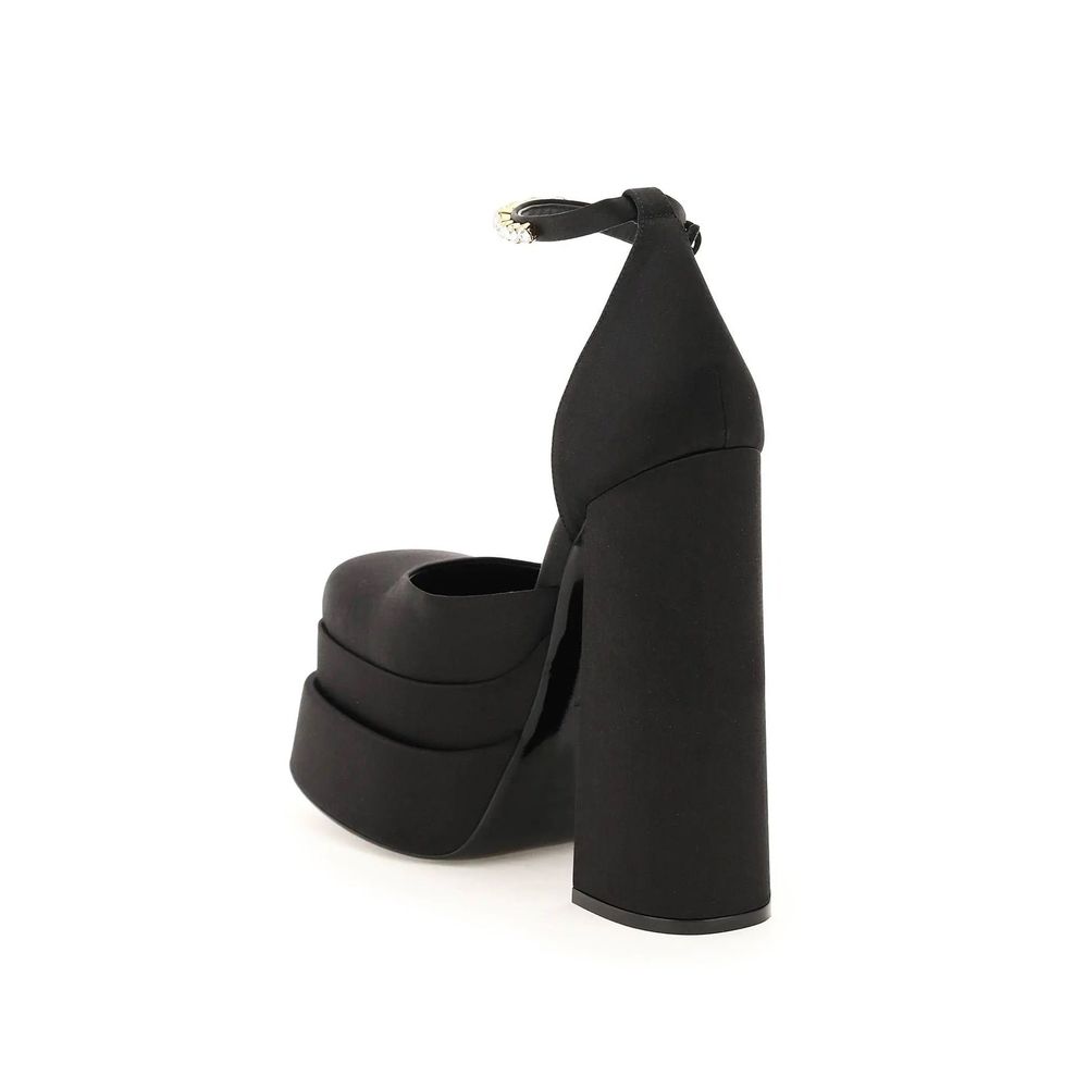 Versace Black Silk Platform Women's Pumps