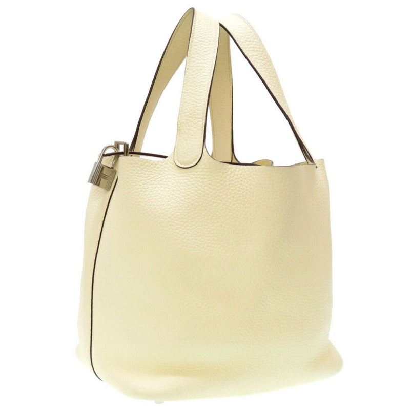 Hermès Picotin Lock Silver Leather Handbag (Pre-Owned)