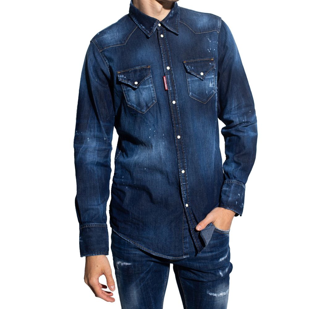 Dsquared² Blue Denim Men's Shirt