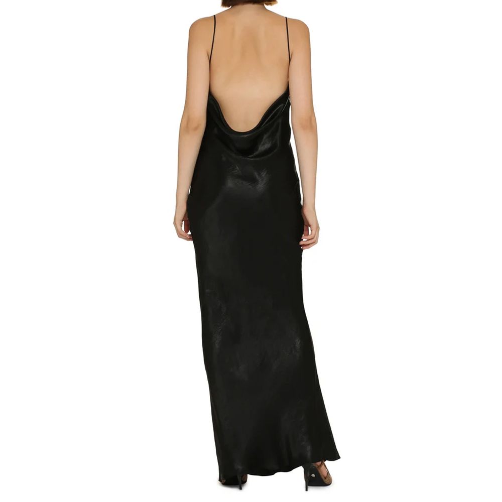Saint Laurent Black Acetate Casual Women's Dress