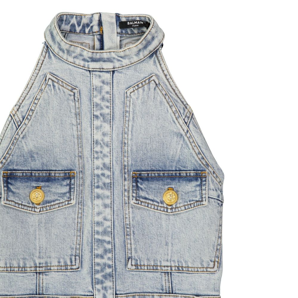 Balmain Blue Cotton Casual Women's Dress