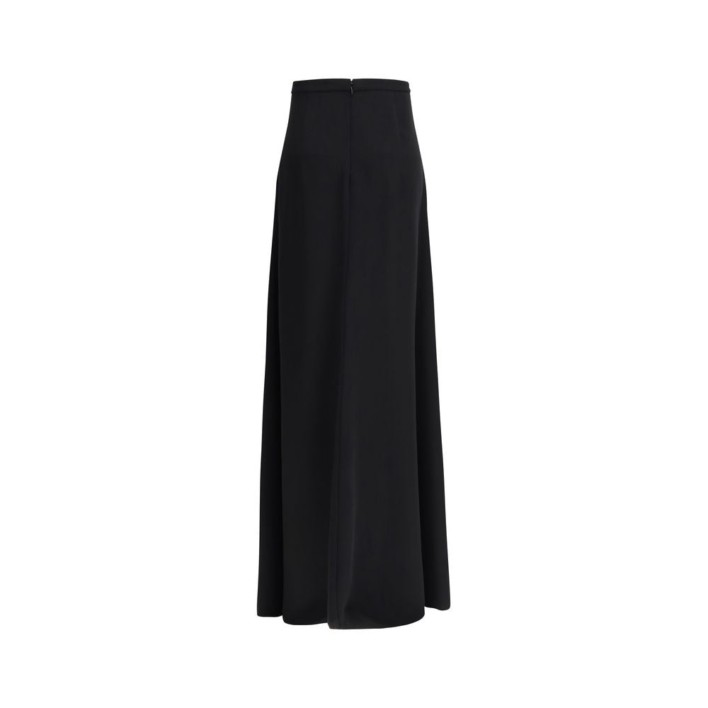 Black Silk Long Women's Skirt
