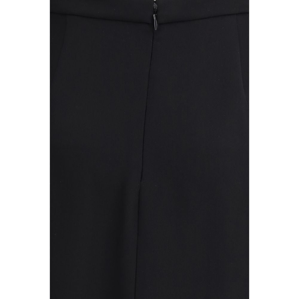 Black Silk Long Women's Skirt