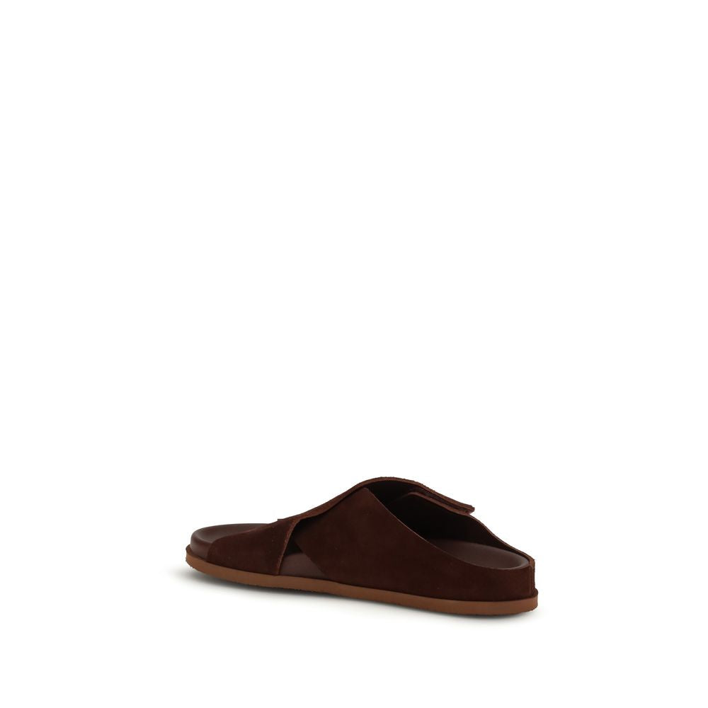 Pedro García Brown Velvet Women's Sandals
