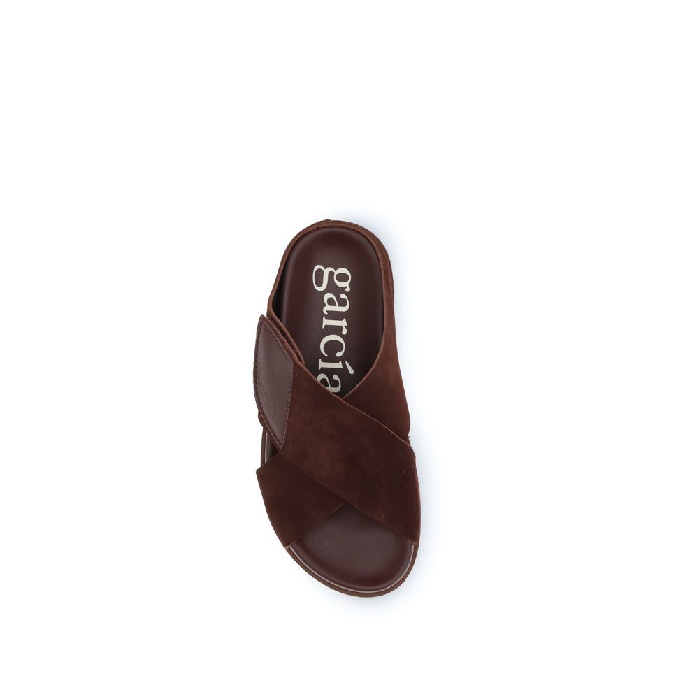 Pedro García Brown Velvet Women's Sandals