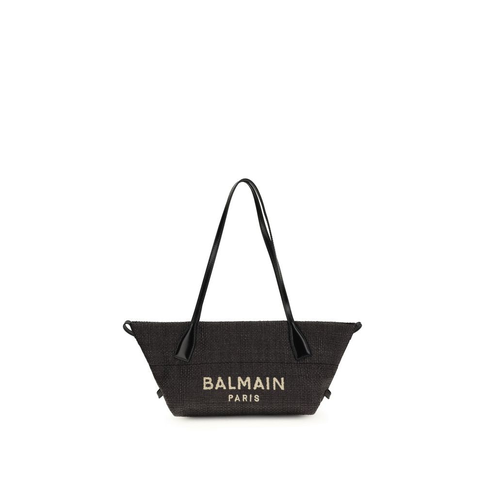 Balmain Black Raffia Shoulder Women's Bag