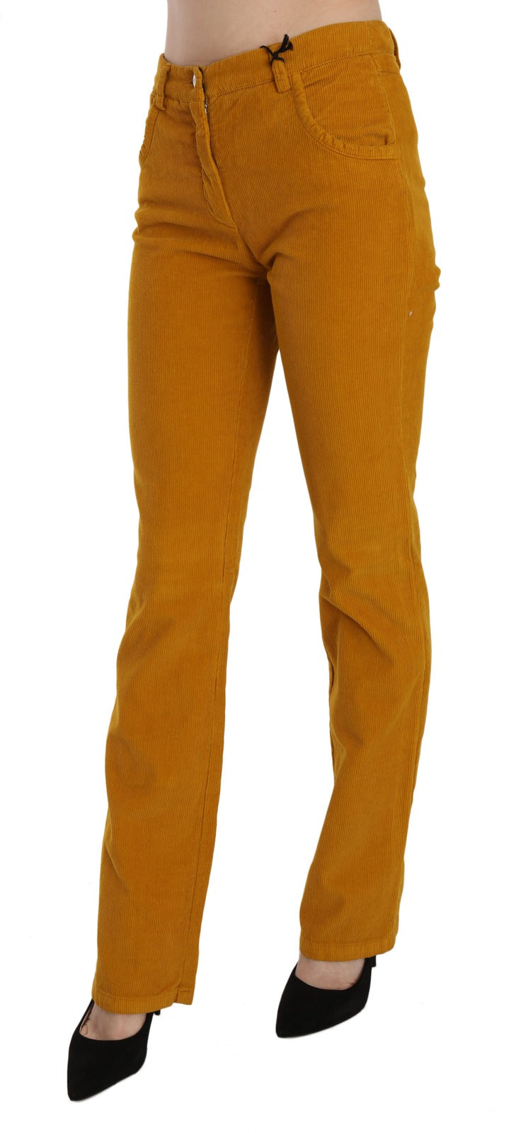 Costume National Orange High Waist Straight Trouser Women's Pants