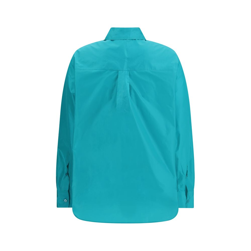 Fendi Blue Silk Dress Women's Shirt