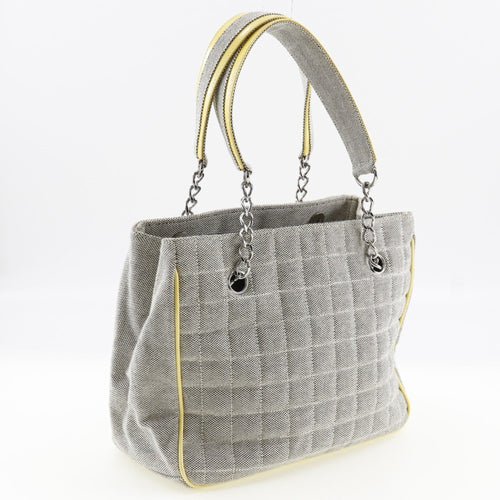 Chanel Camellia Grey Canvas Tote Bag (Pre-Owned)