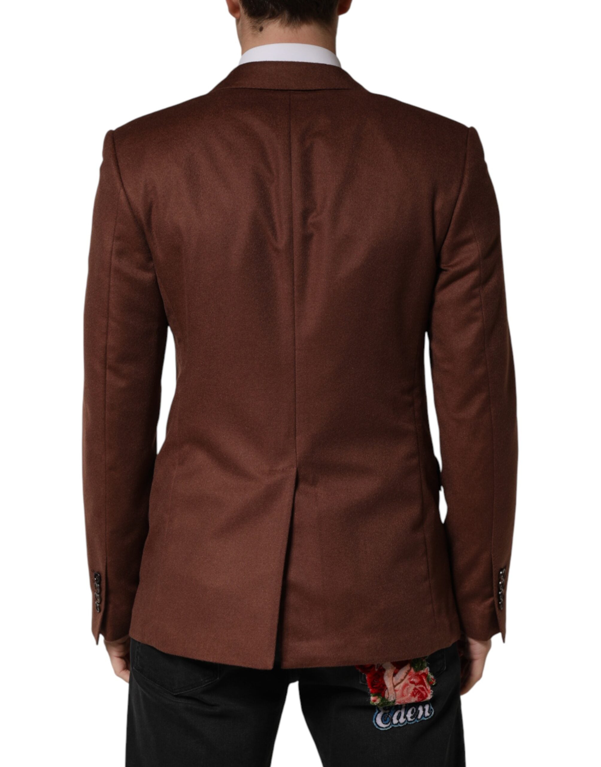 Dolce & Gabbana Brown Cashmere Single Breasted Jacket Men's Blazer