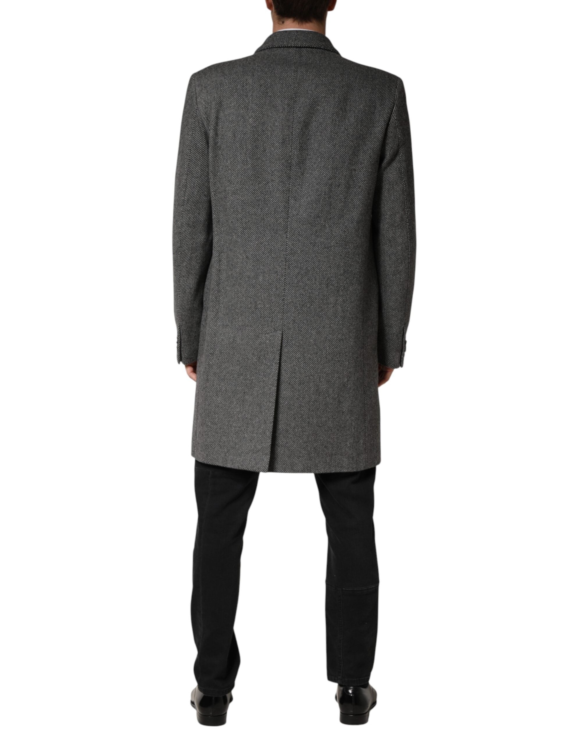 Dolce & Gabbana Gray Single Breasted Men Trench Coat Men's Jacket