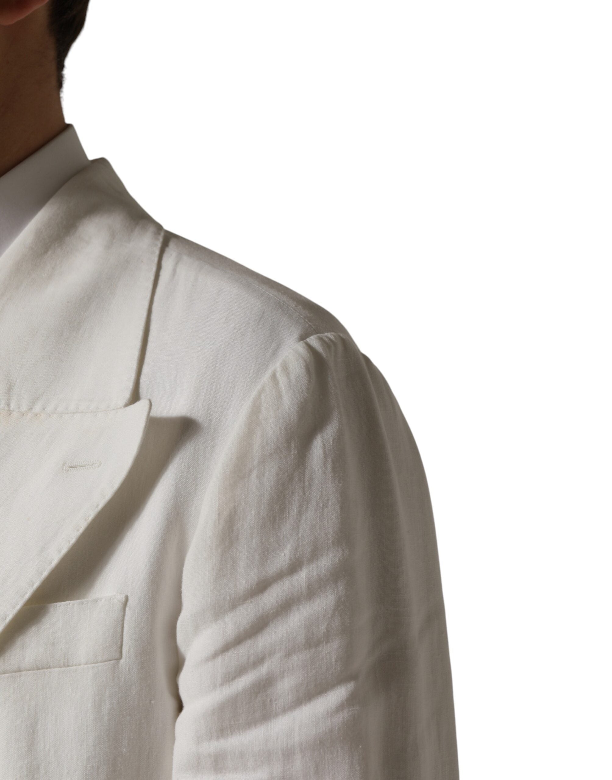 Dolce & Gabbana White Double Breasted Men Trench Coat Men's Jacket (Pre-Owned)