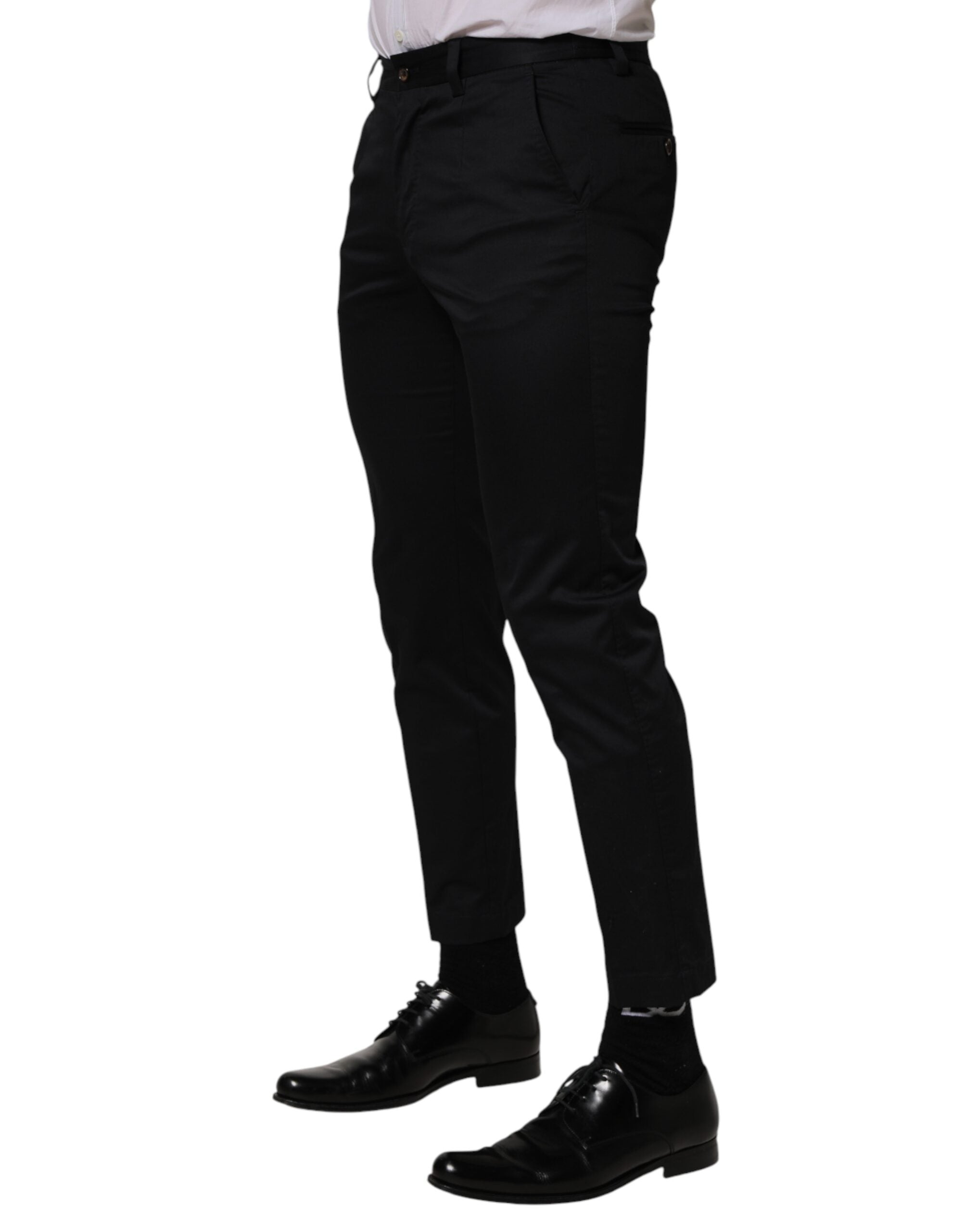 Dolce & Gabbana Dark Blue Cotton Skinny Dress Trouser Men's Pants