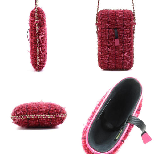 Chanel Pink Tweed Clutch Bag (Pre-Owned)