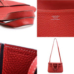 Hermès Halzan Red Leather Handbag (Pre-Owned)