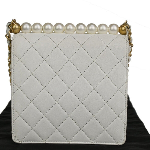 Chanel Pearl Bag White Leather Shoulder Bag (Pre-Owned)