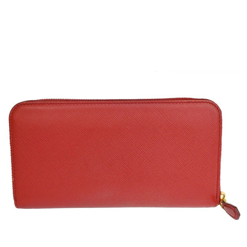 Prada Saffiano Red Leather Wallet  (Pre-Owned)