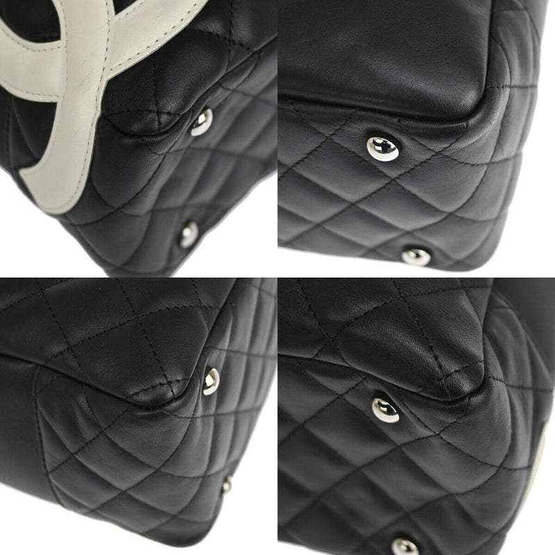 Chanel Cambon Black Leather Shoulder Bag (Pre-Owned)
